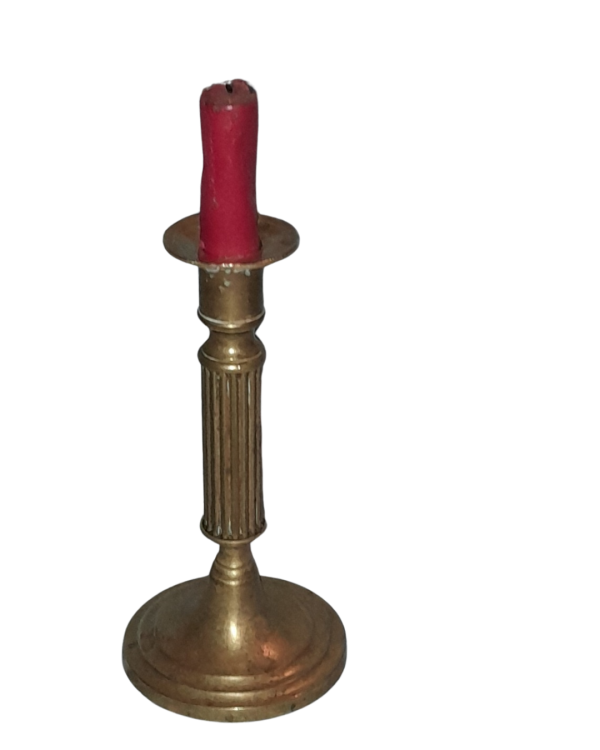 Candelabro candeliere portacandela in ottone brunito